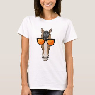 T-shirt Cheval avec lunettes de soleil