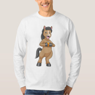 T-shirt Cheval avec Mug de jus d'orange