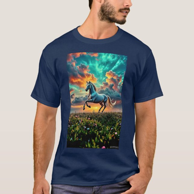 T-shirt Cheval blanc sauvage (Devant)