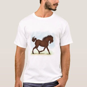 T-shirt Cheval Brown de châtaignes équestre