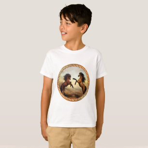 T-shirt Cheval Brown foncé et Brown friésien léger