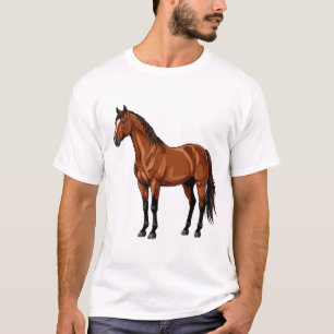 T-shirt Cheval brun élégant