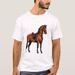 T-shirt Cheval brun élégant