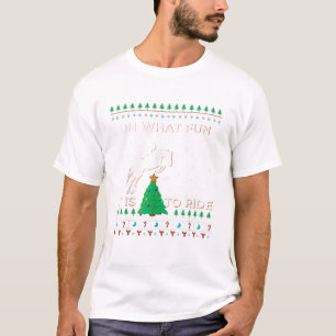 T-shirt Cheval cavalier Equestrian Cowboy Ugly Christmas S