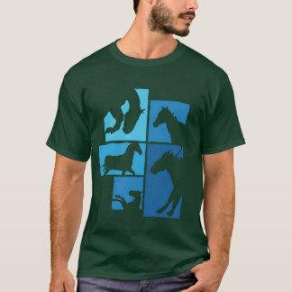 T-shirt Cheval Cheval Cheval Silhouette Cheval cavalier Ho