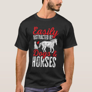 T-shirt Cheval Chien Facilement Distrait Par Les Chiens Et