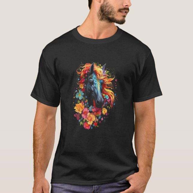 T-shirt Cheval Coloré 3 (Devant)