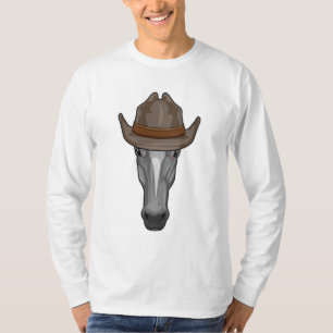 T-shirt Cheval comme Cowboy avec Casquette