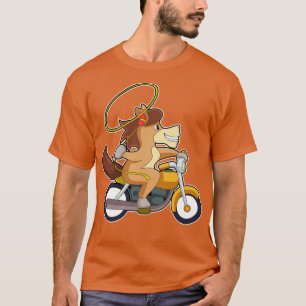 T-shirt Cheval Comme Cowboy Avec Moto Lasso