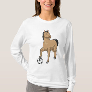 T-shirt Cheval comme joueur de football avec Soccer