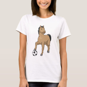 T-shirt Cheval comme joueur de football avec Soccer