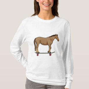 T-shirt Cheval comme patineur sur skateboard