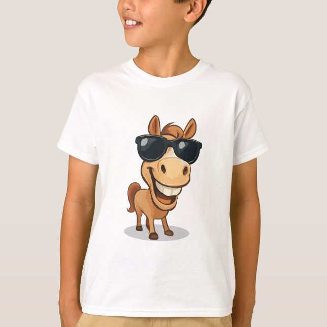 T-shirt Cheval cool avec Shades (Devant)