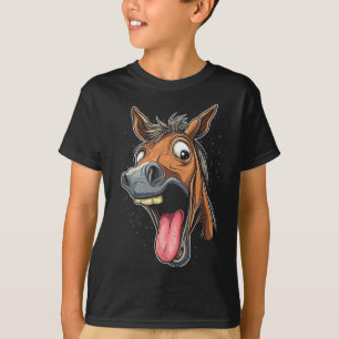 T-shirt Cheval cool Montrant Langue Chevaux Équitation À C