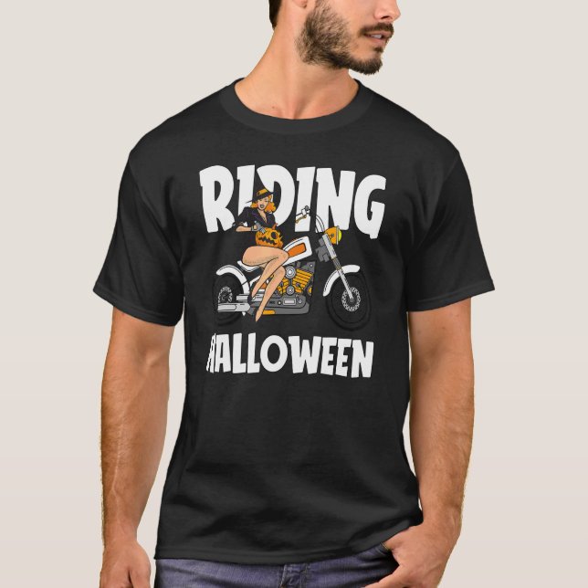 T-shirt Cheval Costume d'Halloween Cool Motorcycle Pum sor (Devant)