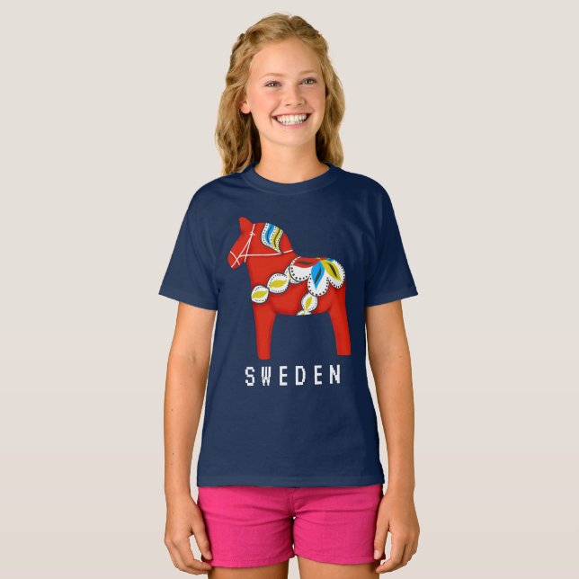 T-shirt Cheval Dala Rouge Enfants (Devant entier)