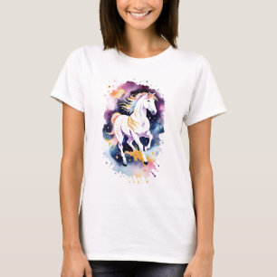T-shirt Cheval dans une prairie céleste