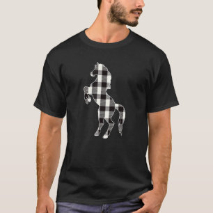 T-shirt Cheval de bison blanc et noir à plaid Chris