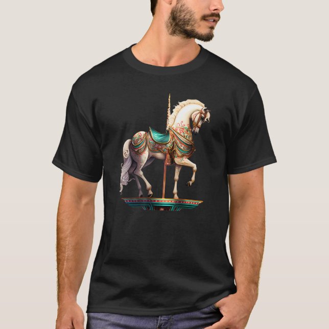T-shirt Cheval de carrousel blanc (Devant)