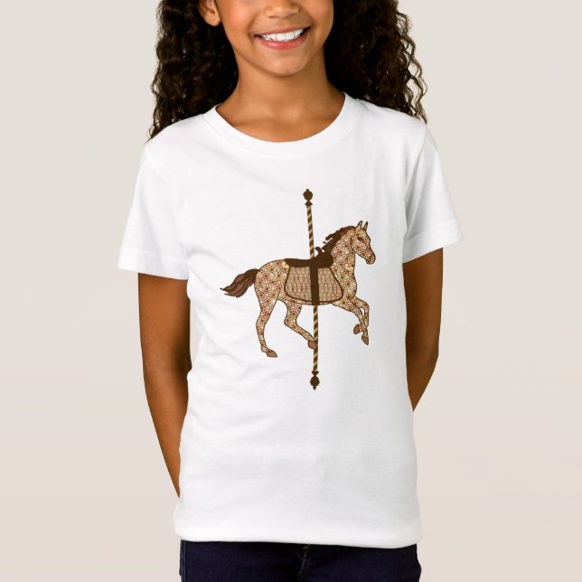 T-Shirt Cheval de carrousel - Chocolat Brown et Tan (Devant)