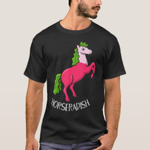T-shirt Cheval de cheval Animal Farming Radish Vegetable