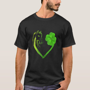 T-shirt Cheval de coeur Shamrock C Fête de la Saint-Patri