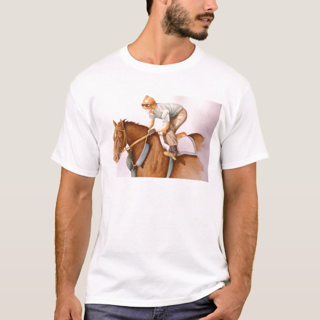 T-shirt Cheval de course et Jockey (Devant)