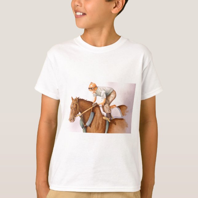 T-shirt Cheval de course et Jockey (Devant)