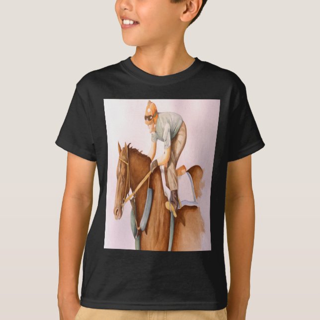 T-shirt Cheval de course et Jockey (Devant)