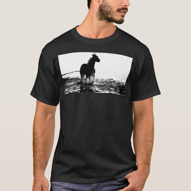 T-shirt Cheval de course Personnalisé Pop Art Modèle moder (Devant)