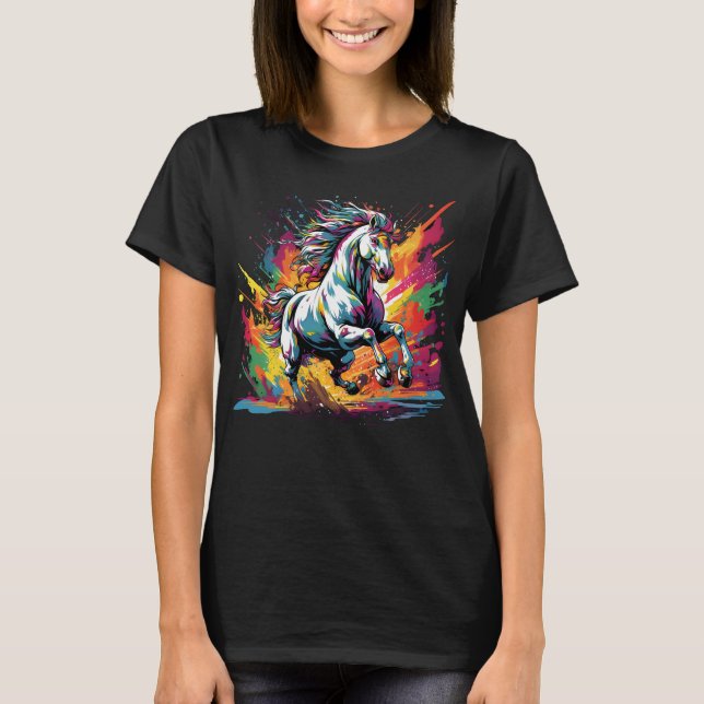 T-shirt Cheval de course Vintage super Pop Art (Devant)