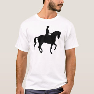 T-shirt Cheval de dressage de Piaffe et cavalier (noir)