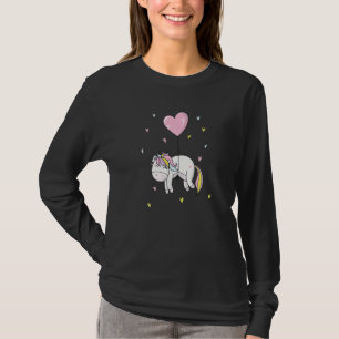 T-shirt Cheval de fantaisie licorne suspendue au ballon en