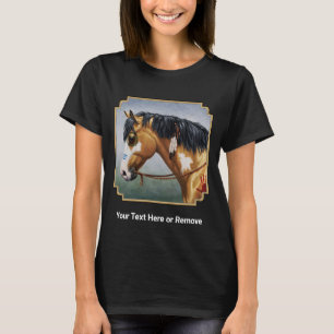 T-shirt Cheval de guerre amérindien Buckskin Pinto