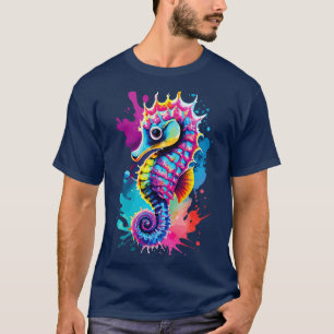 T-shirt Cheval de mer Coloré Mer Horse Hippocampe
