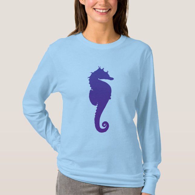 T-shirt Cheval de mer Magique Violet (Devant)