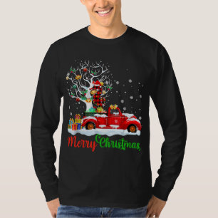T-shirt Cheval de mer sur Camion Rouge Pajama de Noël Drôl