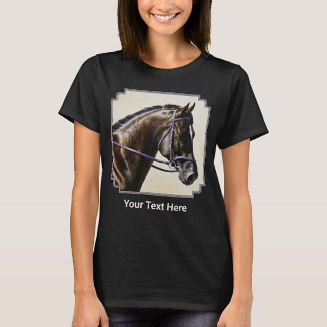 T-shirt Cheval de sang chaud Dark Bay Trakehner (Devant)