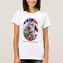 T-shirt Cheval de trait crème américain patriotique