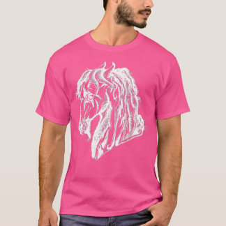 T-shirt Cheval diabolique en colère en blanc 1