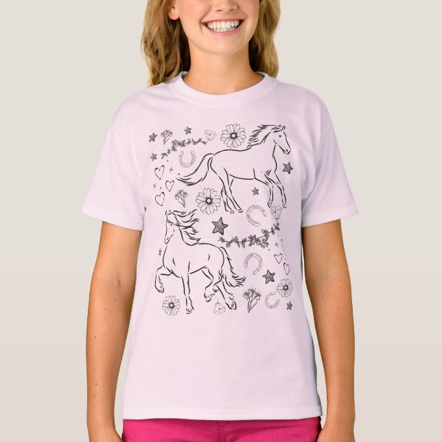 T-shirt Cheval Doodle M'Enfoncer (Devant)