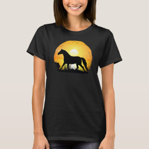 T-shirt Cheval du coucher de soleil race Silhouette Westph