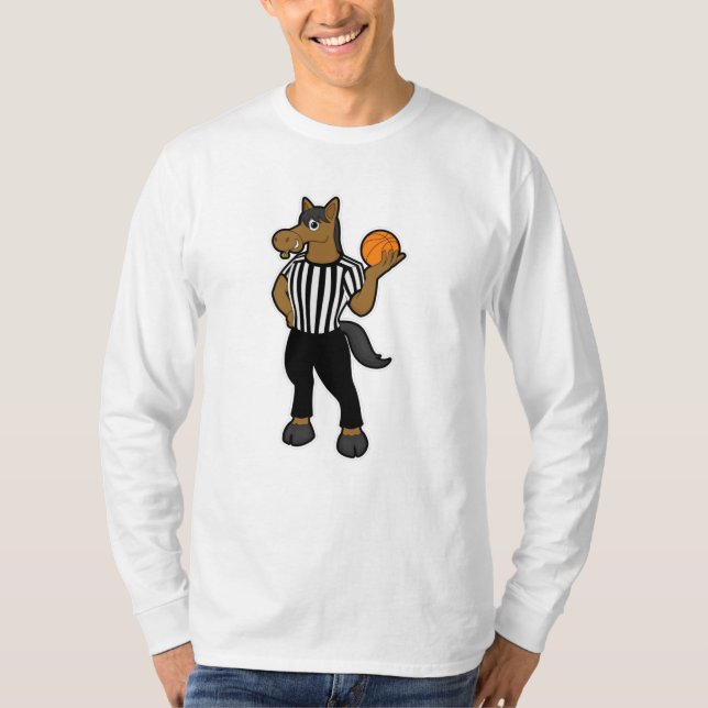 T-shirt Cheval en arbitre avec basket et sifflet (Devant)