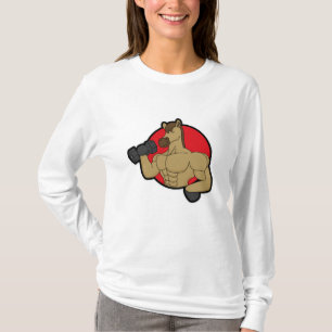 T-shirt Cheval en Bodybuilder avec Dumbbell