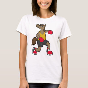 T-shirt Cheval en boîte avec gants de boxe