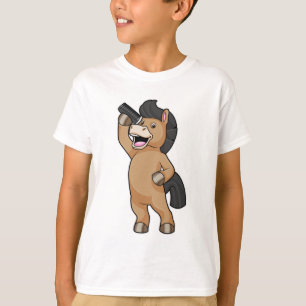 T-shirt Cheval en coiffeur avec peigne