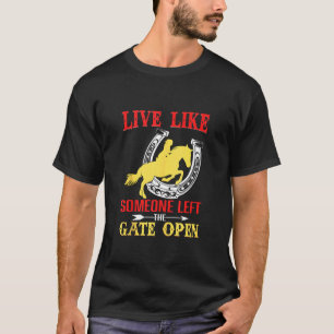 T-shirt Cheval en fer à cheval porte ouverte