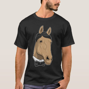 T-shirt Cheval en Gentleman avec cravate de Bow