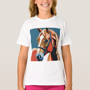 T-shirt Cheval Equestre Abstrait Mustang Pony Bronco Colt