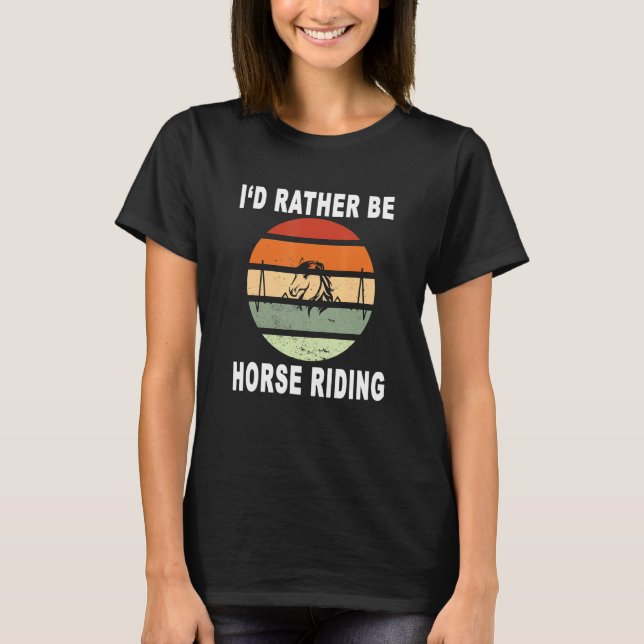 T-shirt Cheval Equestre Cheval Cheval Rétro Style Soleil 1 (Devant)